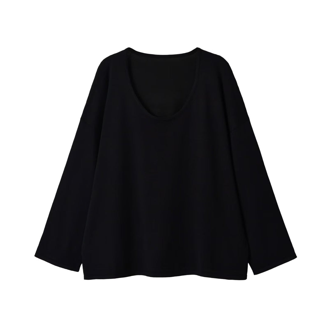 Women's Oversize Sweatshirt with deep round neckline and dropped shoulder Amarae