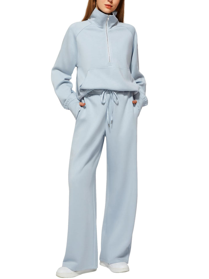 Lune London Women's Sports Loungewear Set with High Collar and Flared Legs
