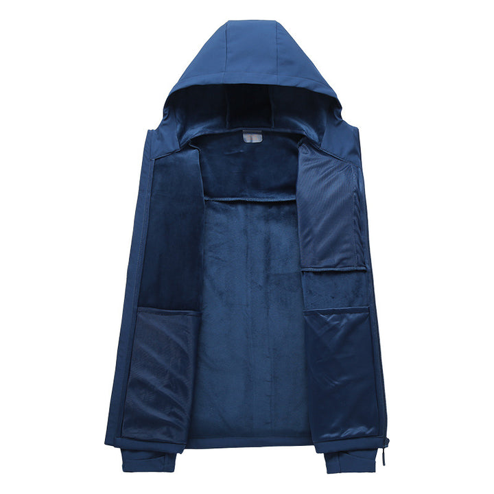 Men's Lightweight Softshell Hooded Jacket with elastic fit, water-repellent membrane and chest zip pocket Amarae