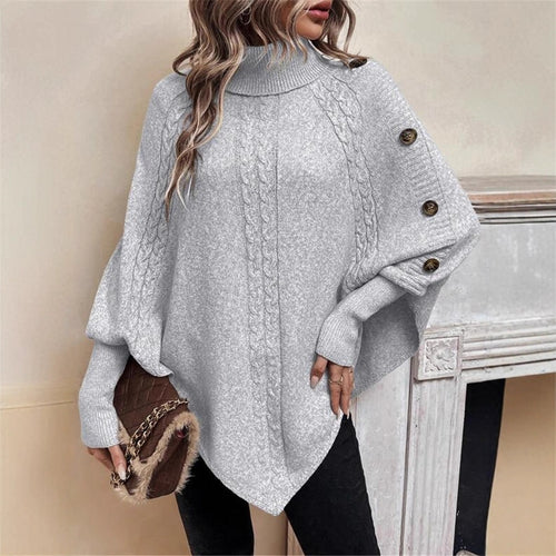Elegant knit sweater for ladies with turtleneck and trendy details Amarae