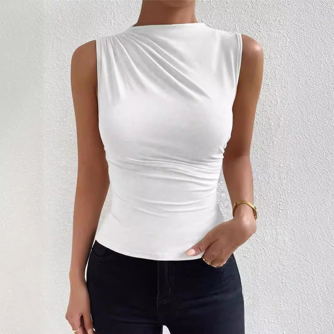 Ladies Fitted Top with Elegant Draped Effect Lune London