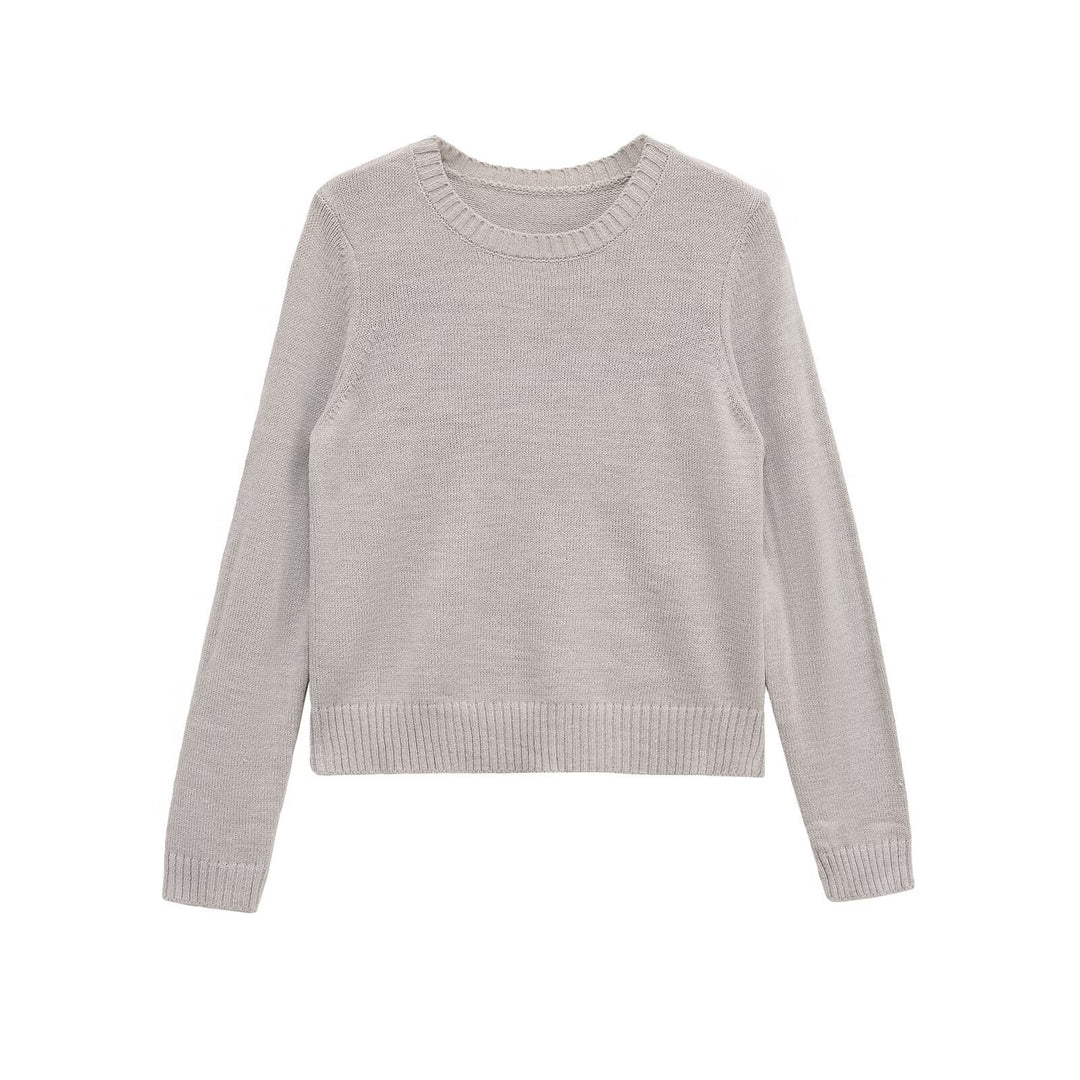 Women's plush wool sweater with round neck and elastic cuffs Lune London