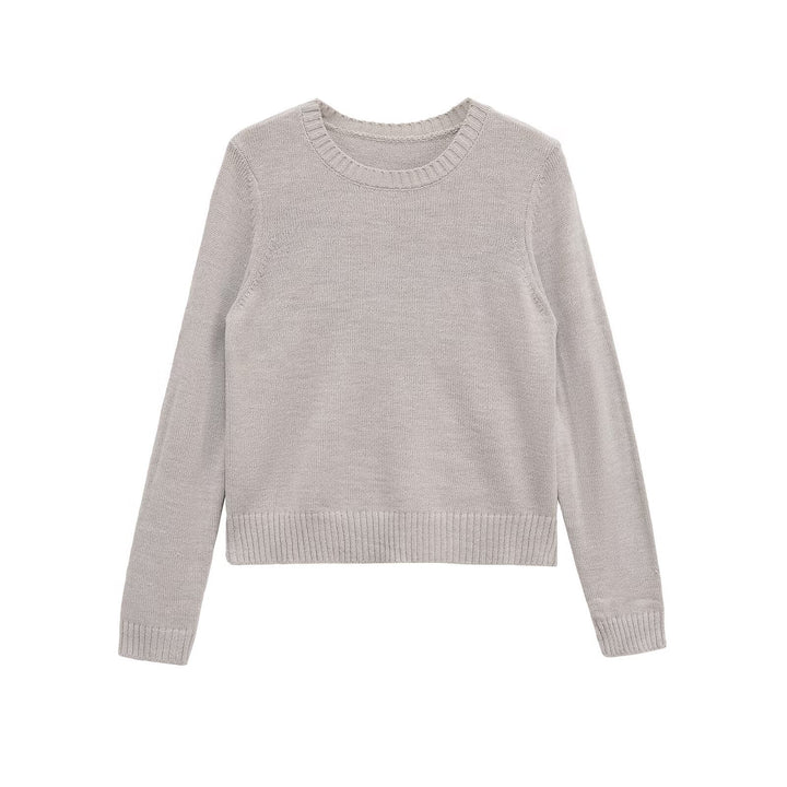 Women's plush wool sweater with round neck and elastic cuffs Lune London