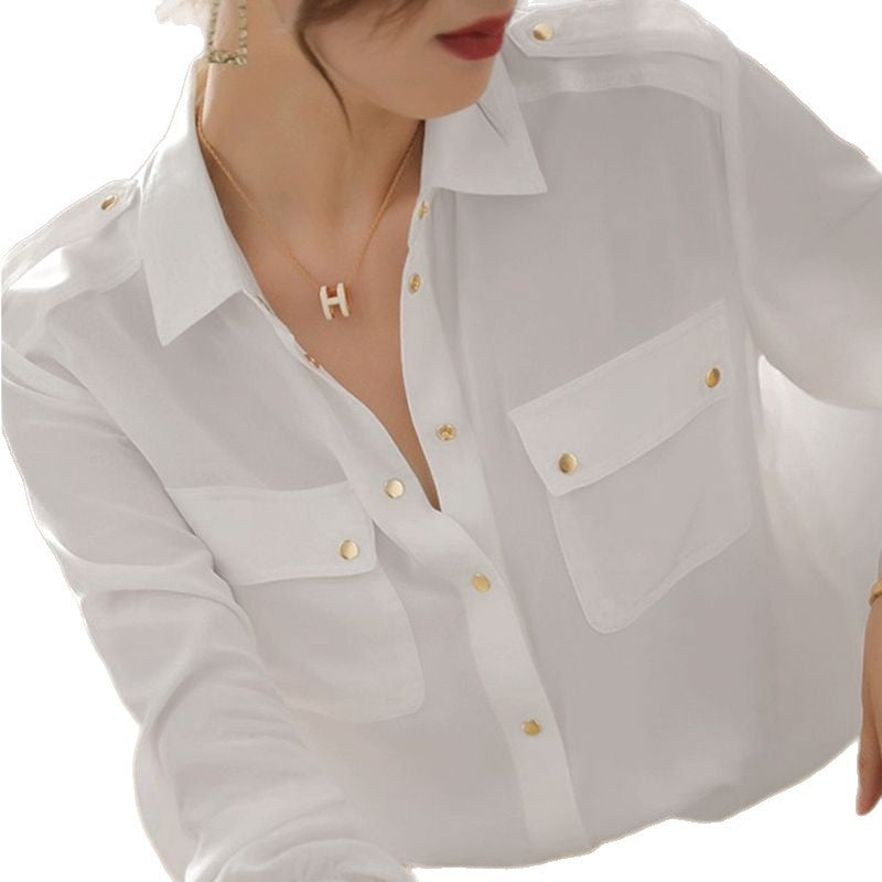 Blouse élégante pour femmes avec poches poitrine pratiques