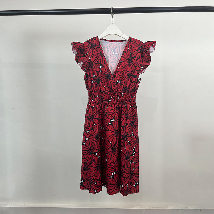Robe Florale Élégante pour Femmes avec Ourlet Ample et Volants Chic & Stil