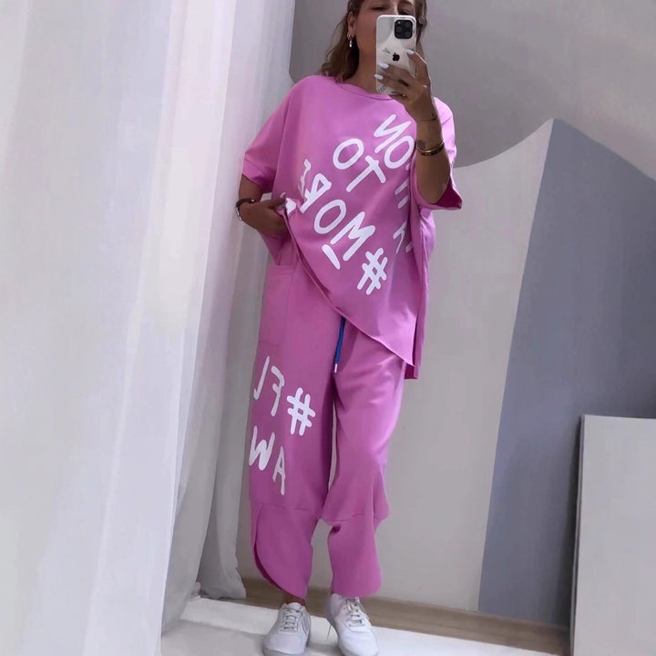 Dames ensemble décontracté oversized avec imprimé statement Amarae