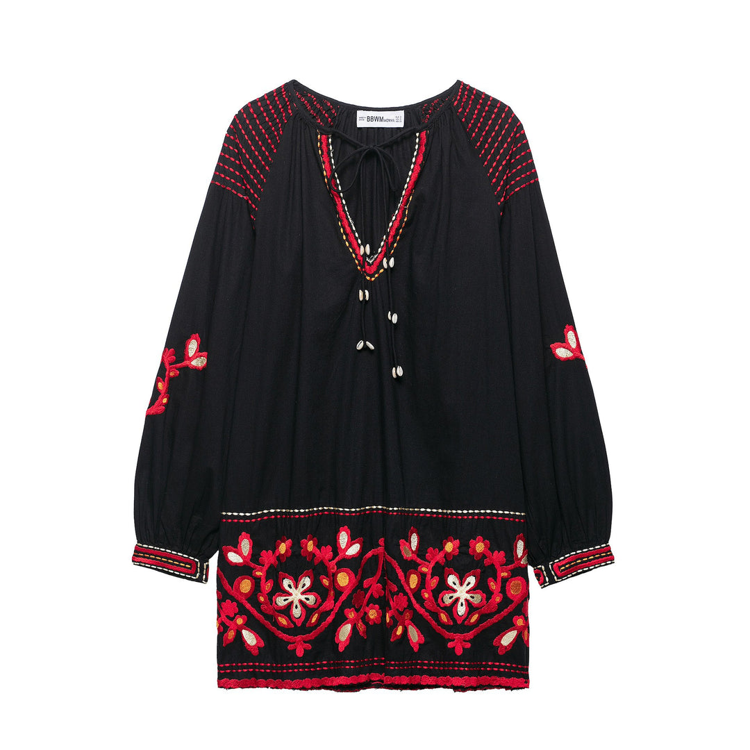Knit jacket for women with floral pattern and deep V-neck Lune London
