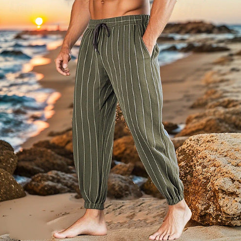 Casual beach pants for men with elastic waistband and side pockets Lune London