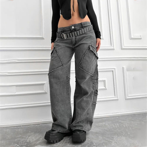 Vintage casual style women's cargo pants with remarkable applications Amarae