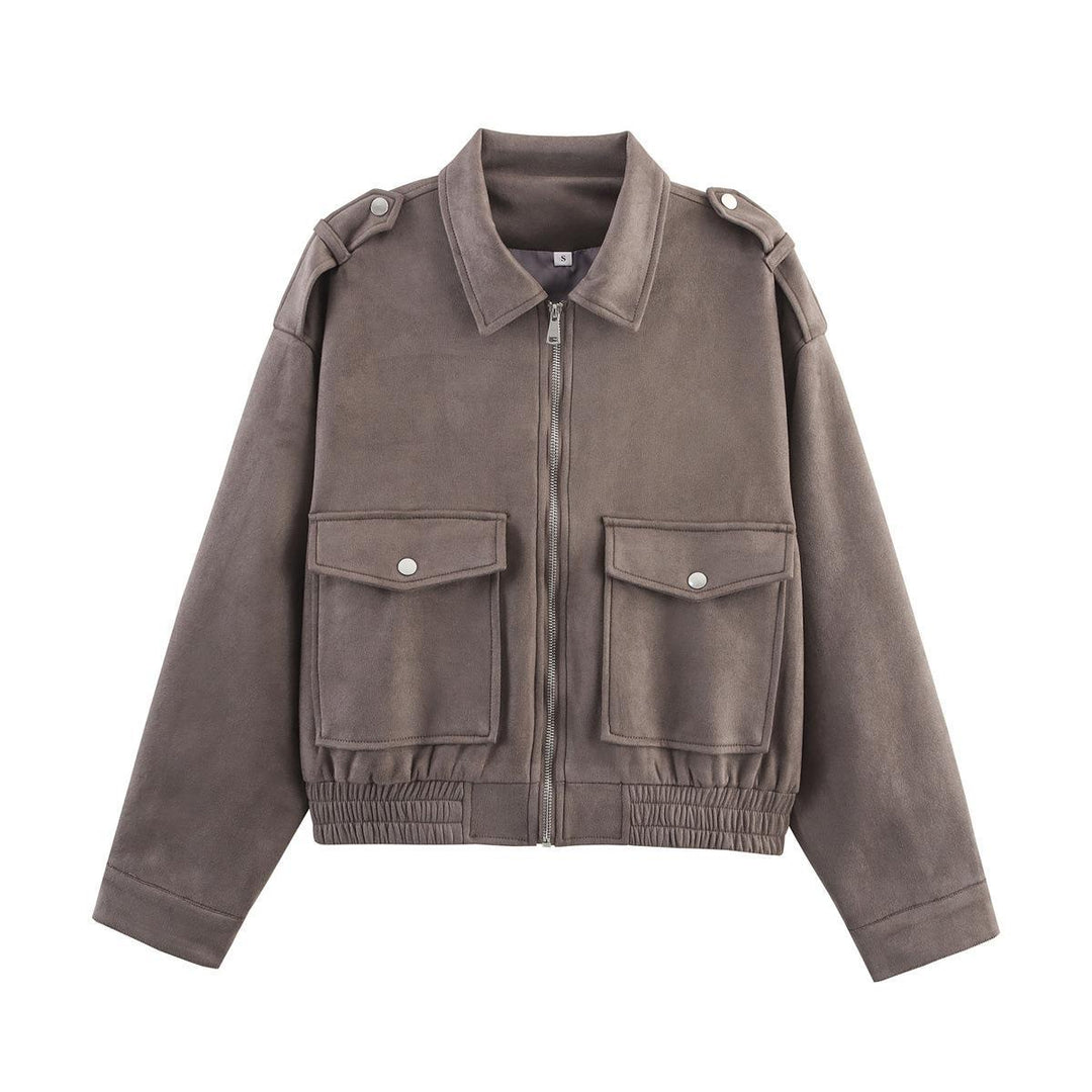 Casual utility jacket for women with sturdy zipper and large patch pockets Lune London