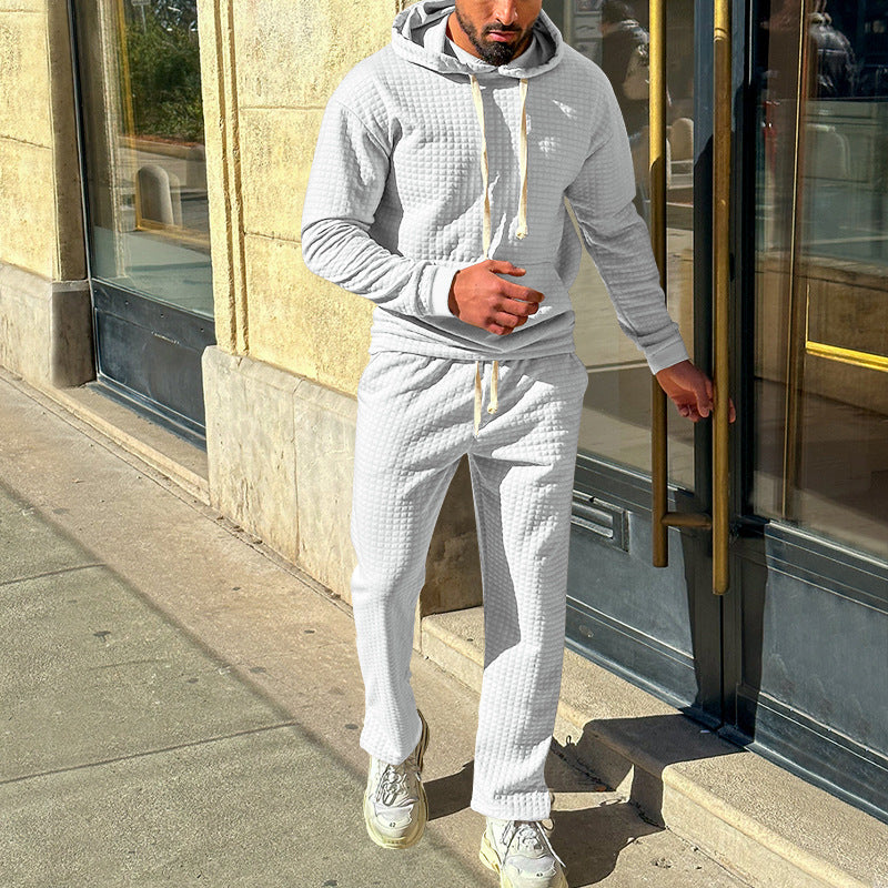 Men's Fleece Sports Set with Modern Structured Design and Practical Hood Lune London
