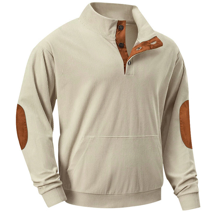 Men's cozy hoodie with fashionable faux leather details and high-quality cotton Chic and style
