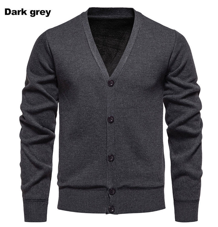 Lune London | Men's cozy knit cardigan with V-neck and button placket