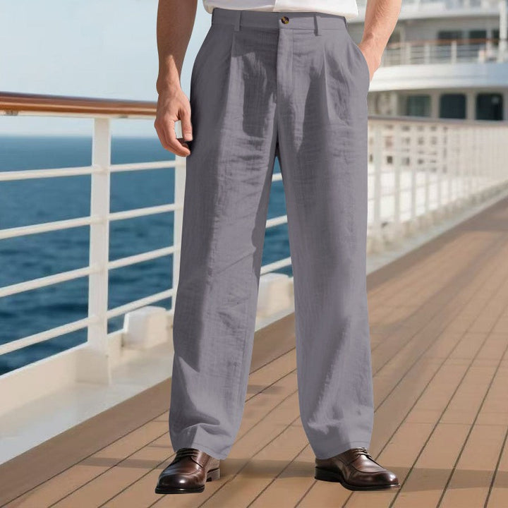 Men's Elegant Linen Trousers with Straight Leg Lune London