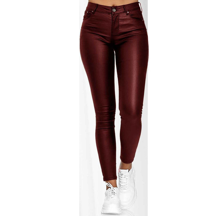 Women's Coated High-Waist Skinny Jeans Look Pants Amarae