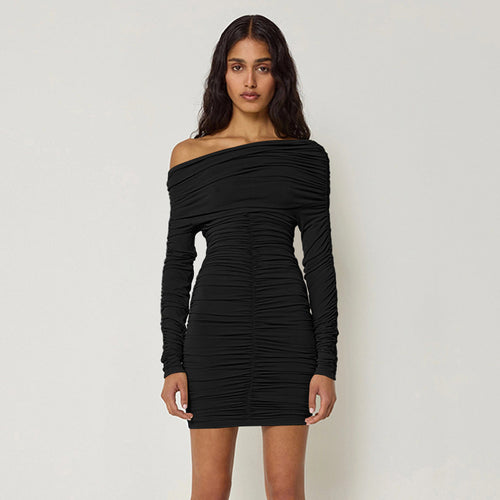 Women's Off-Shoulder Mini Dress with Delicate Ruffle Details Amarae