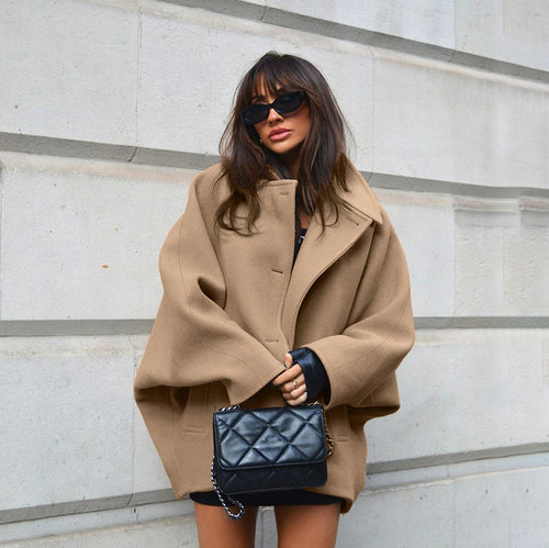 Oversized wool coat for women with classic cut Amarae