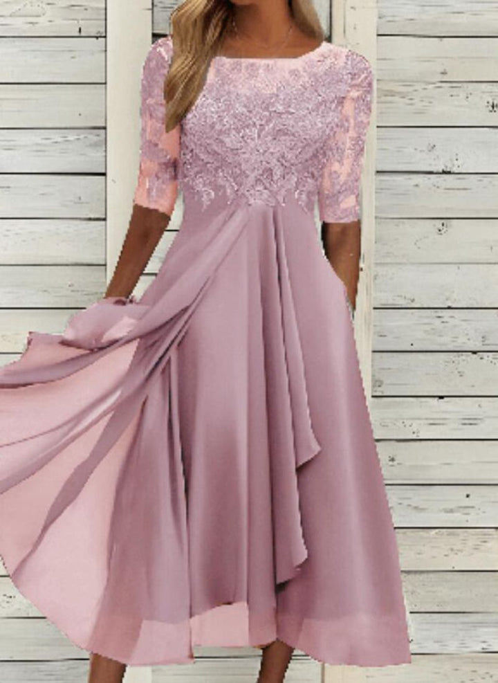 Chic Und Stil | Chiffon Midi Dress for Women Airy & Graceful