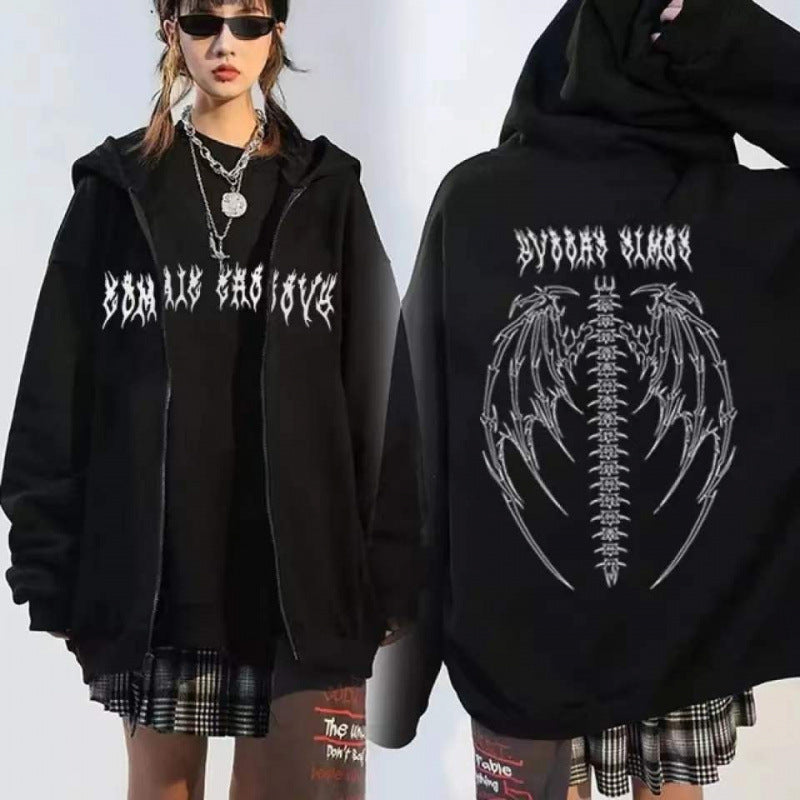 Women's hoodie jacket with striking Gothic design and comfortable fit Lune London