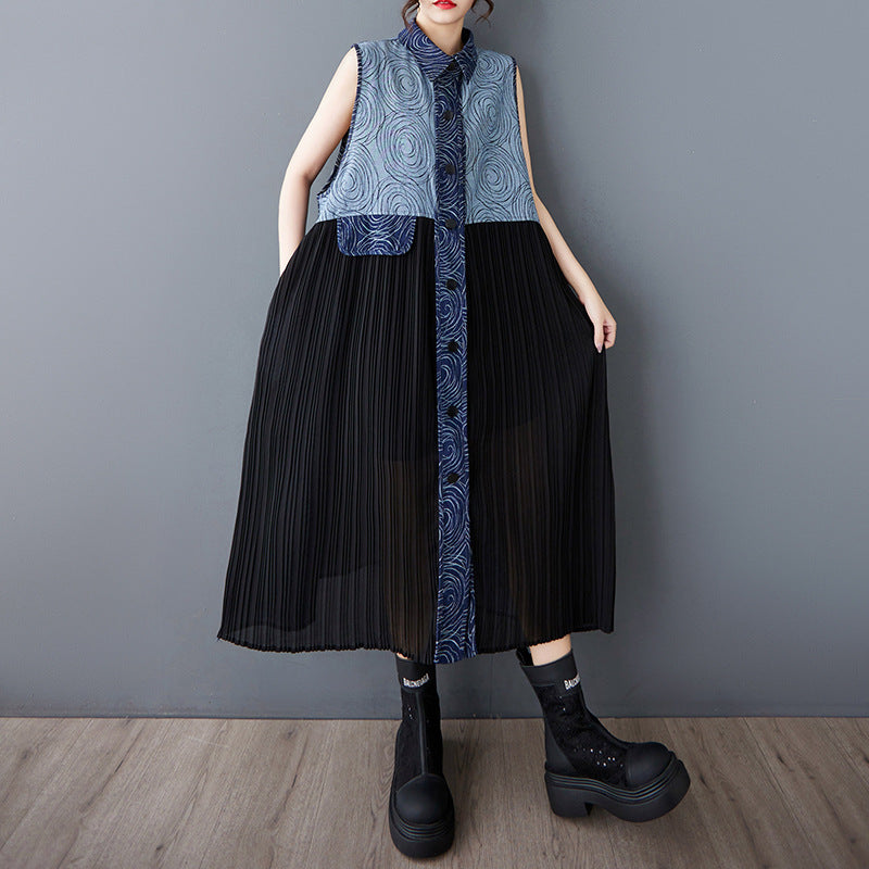 Pleated maxi dress for women with embellished top Lune London