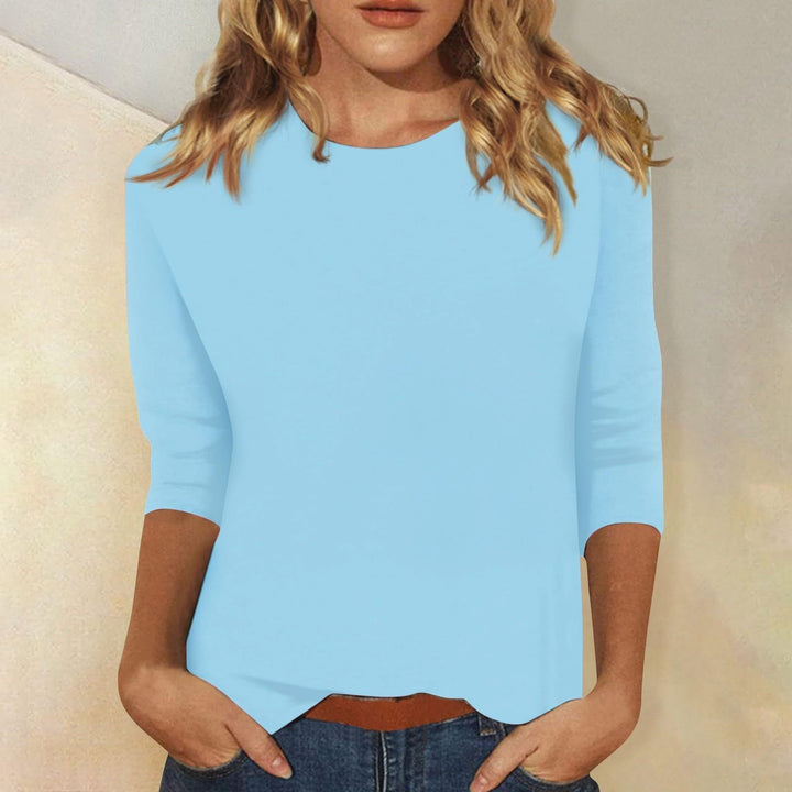 Women's Casual Top with 3/4 Sleeves and Round Neck Lune London