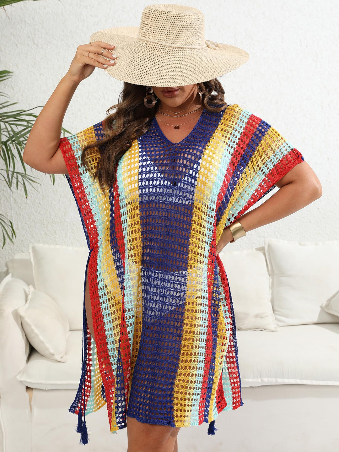 Ladies Lightweight Multicolor Beach Cover Tunic Lune London