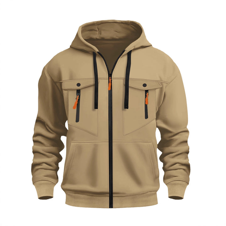 Men's Functional Hooded Jacket with Practical Zip Pockets Lune London