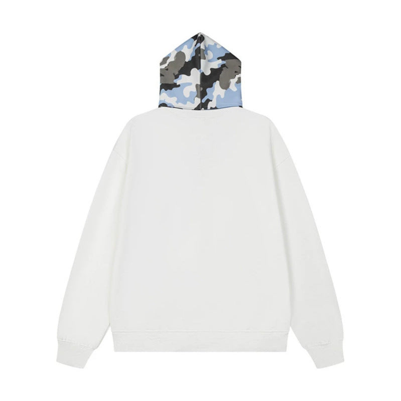 Women's hoodie sweatshirt with extra-long scarf look and front zip Amarae