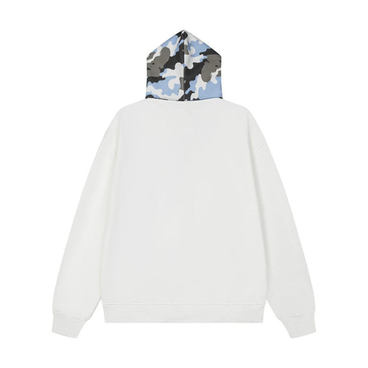 Women's hoodie sweatshirt with extra-long scarf look and front zip Amarae