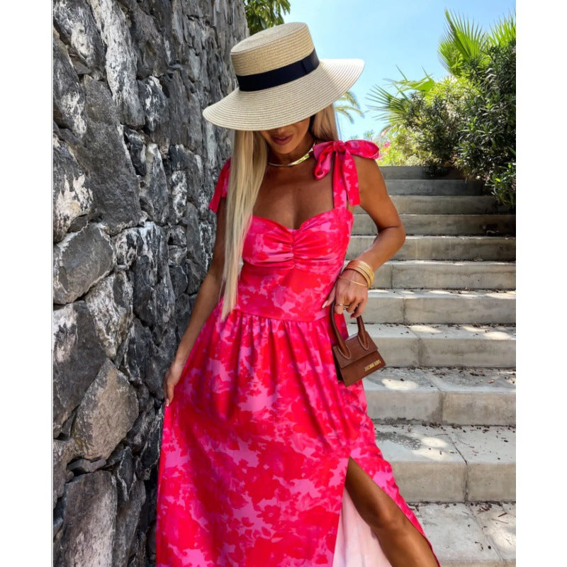Woman Elegant sleeveless dress with bow detail Lune London