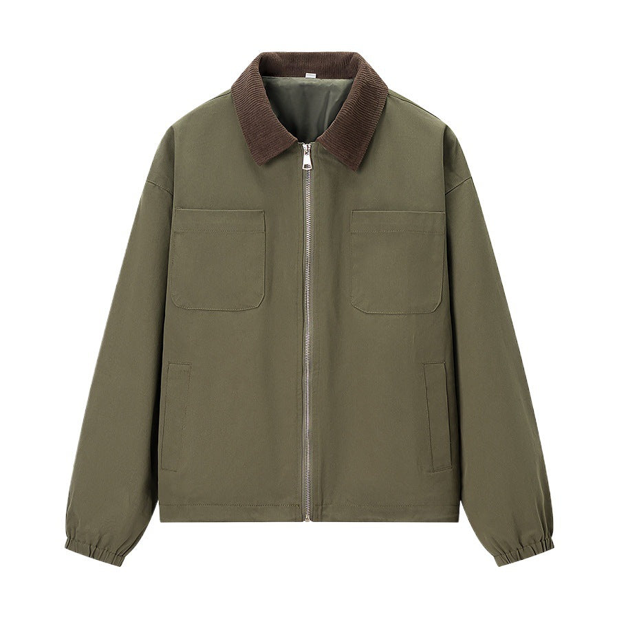 Women's transitional jacket with trendy corduroy collar and practical pockets Lune London