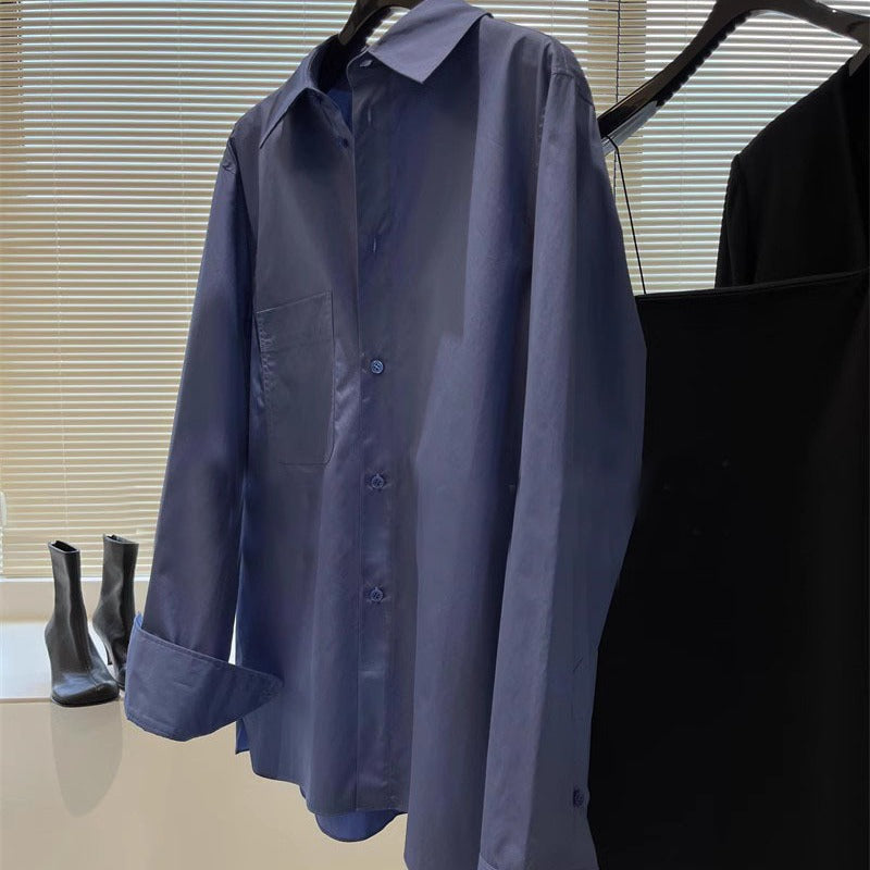 Blouse élégante pour femmes à manches longues avec patte de boutonnage et poche poitrine Chic & Stil