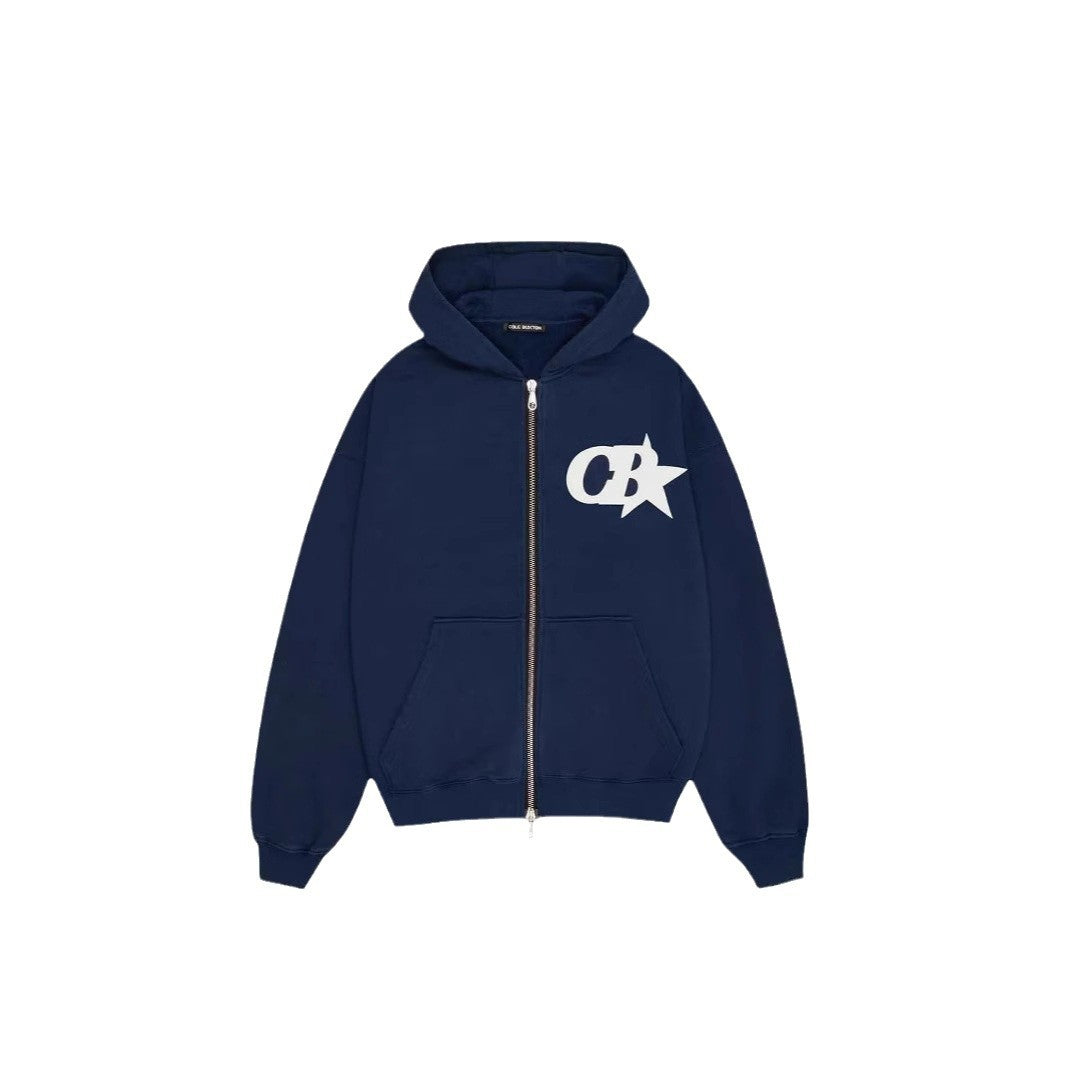 Men's hooded sweatshirt jacket with stylish logo and comfortable waistband Chic & Stil