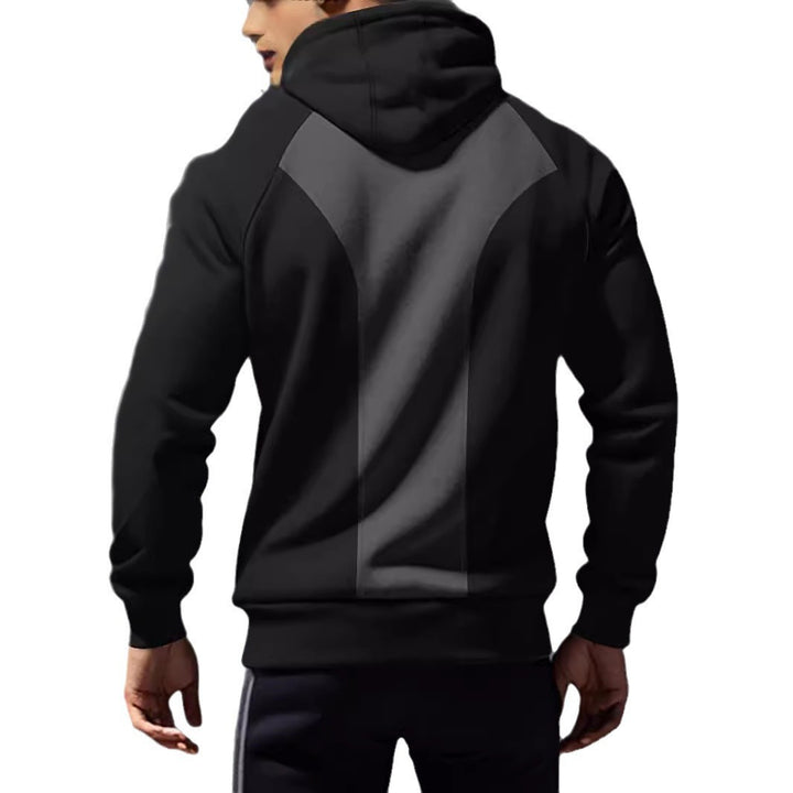 Men's sporty hoodie with half zip and kangaroo pouch Lune London