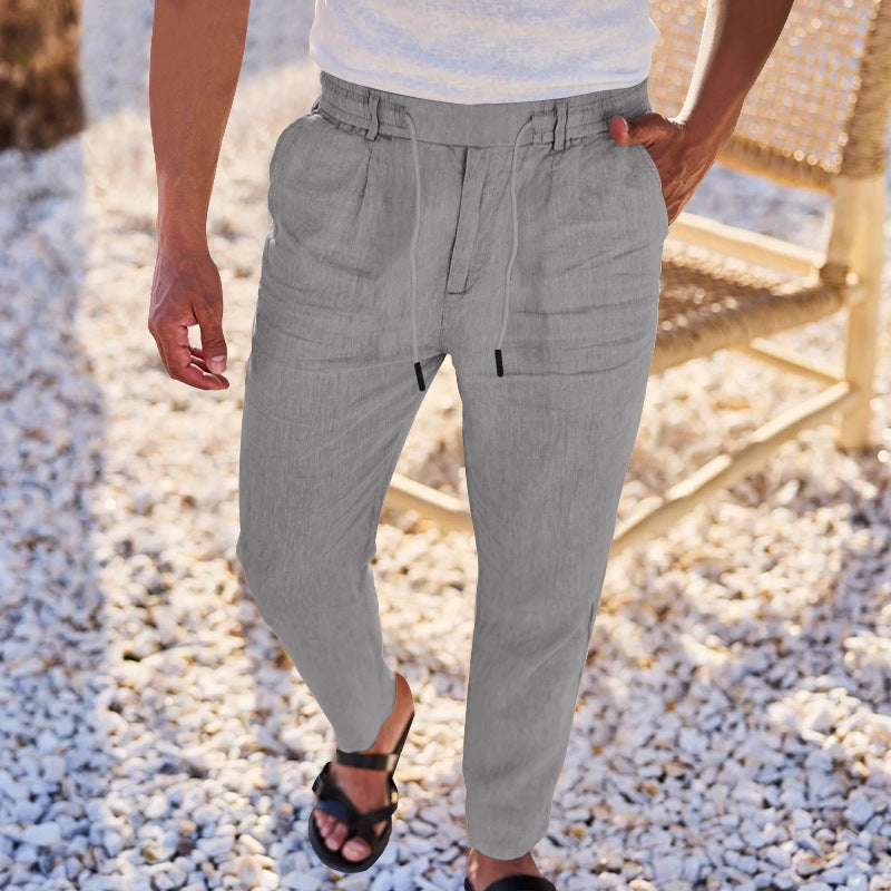 Men's casual pants with elastic waistband and side pockets. Lune London
