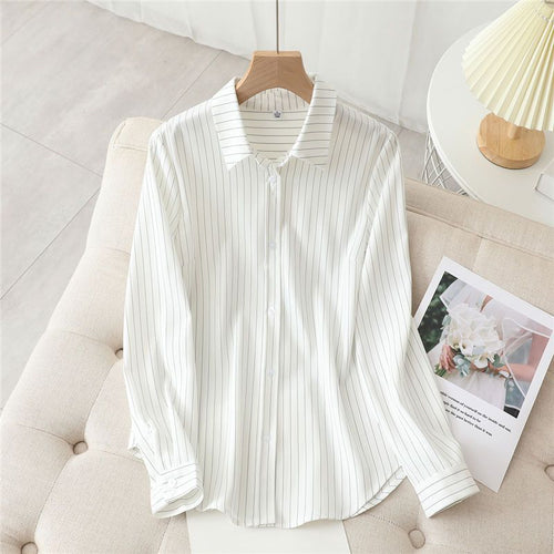 Blouse femme à manches longues avec motif rayé fin Chic & Stil