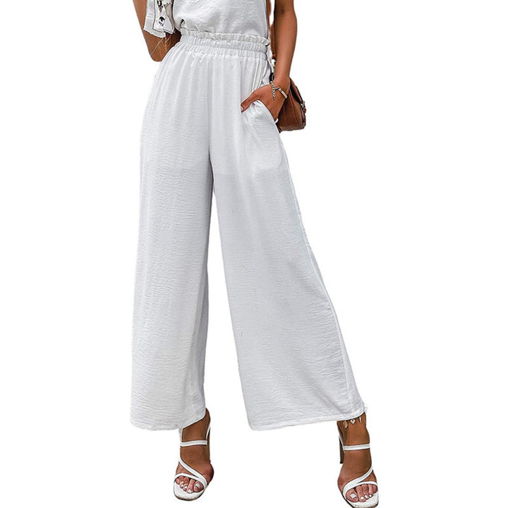 Lune London Wide Palazzo Trousers for Ladies with Elastic Waist