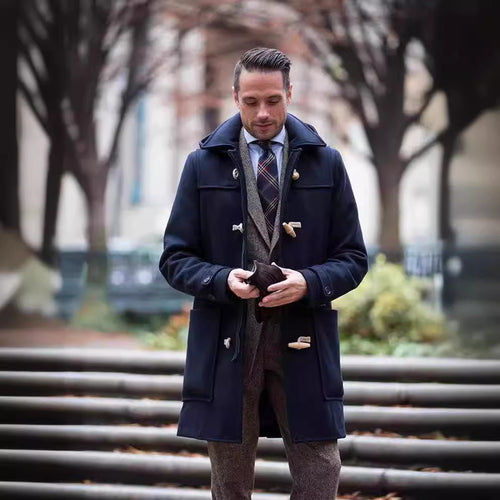 Men’s Wool Duffle Coat mit Classic Cut & Wooden Buttons | Amarae