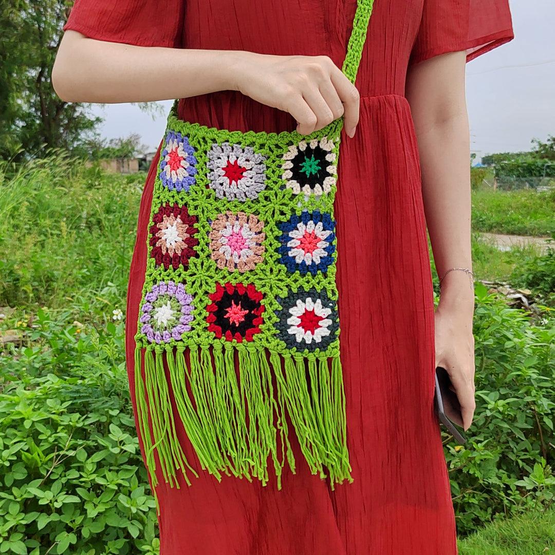 Boho crochet shoulder bag for women Lune London