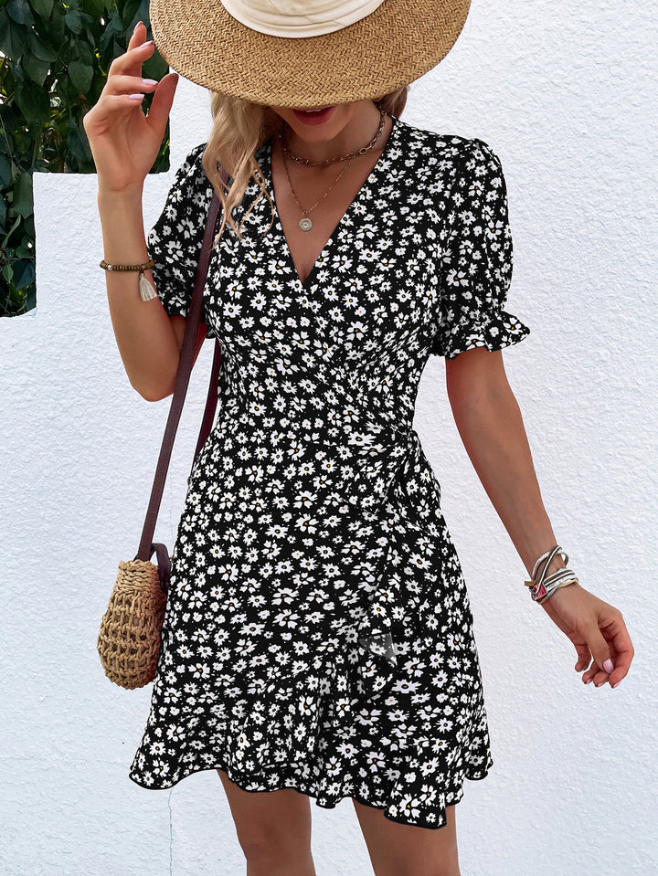 Lune London Floral Mini Wrap Dress for Ladies