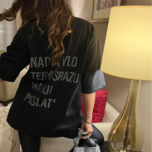Casual t-shirt for women with sparkling inscription Amarae