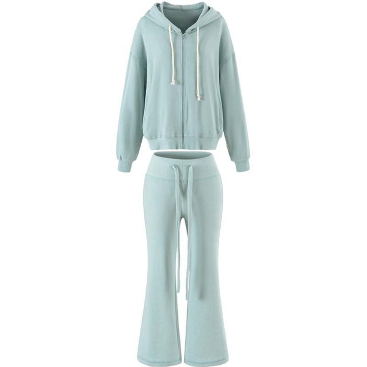 Women's Two-Piece Lounge Set with Zip Hoodie and Flared Jogging Pants Amarae