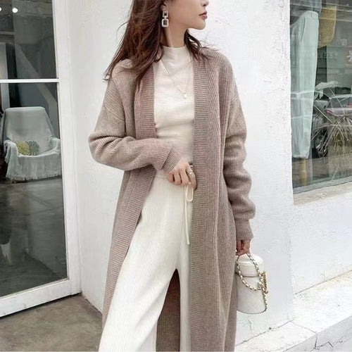 Knitted coat for women with open front and long sleeves Amarae