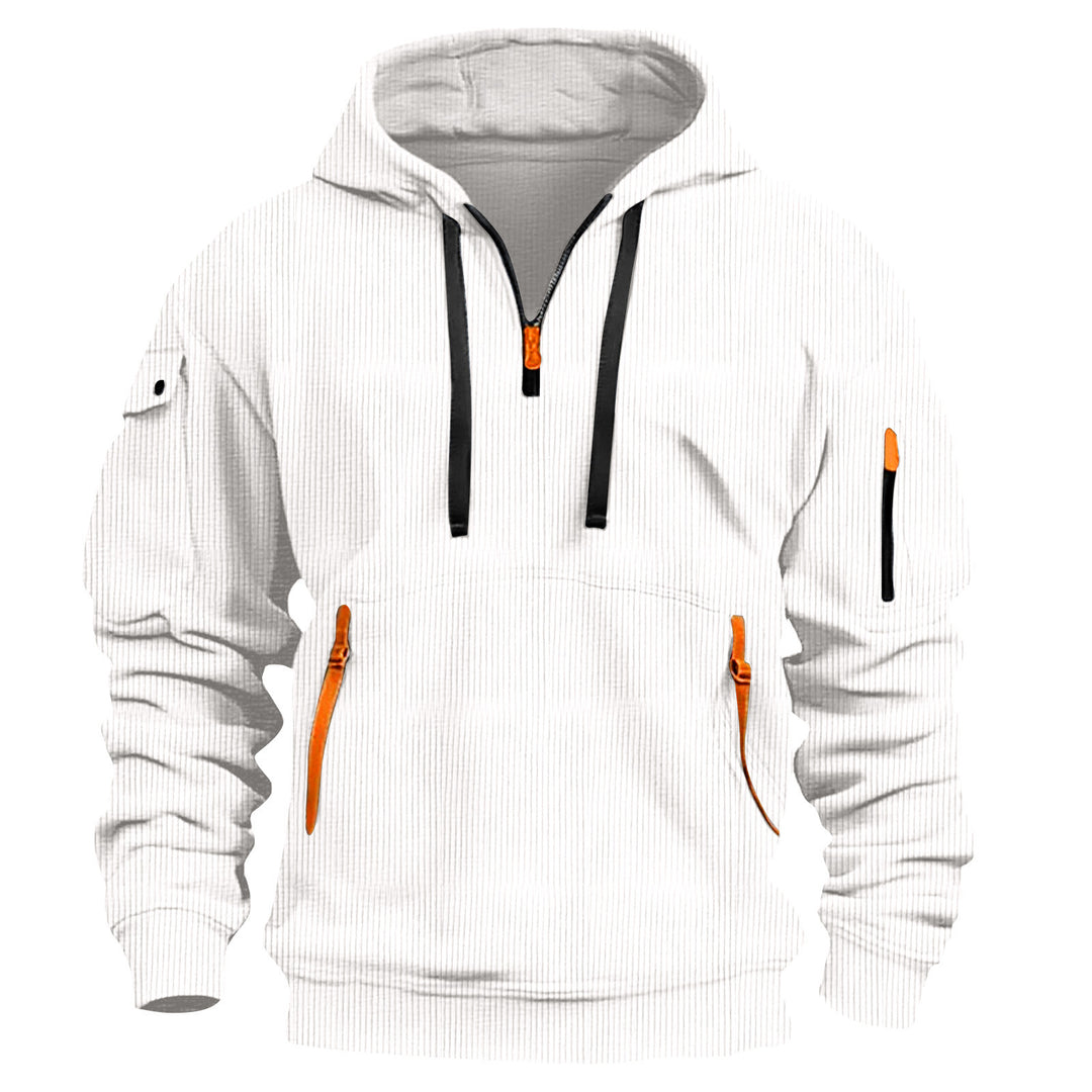 Sporty hoodie for men with innovative zipper and practical pockets Lune London