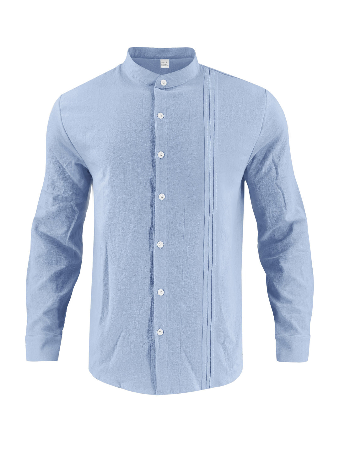 Trendy long-sleeve shirt for men with textured surface and innovative high collar Lune London