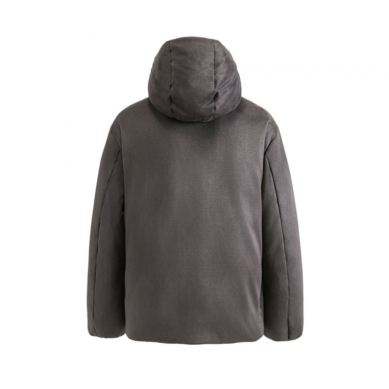 Unisex Padded Boxy Jacket with High Stand-up Collar and Hood Amarae