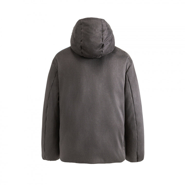 Unisex Padded Boxy Jacket with High Stand-up Collar and Hood Amarae