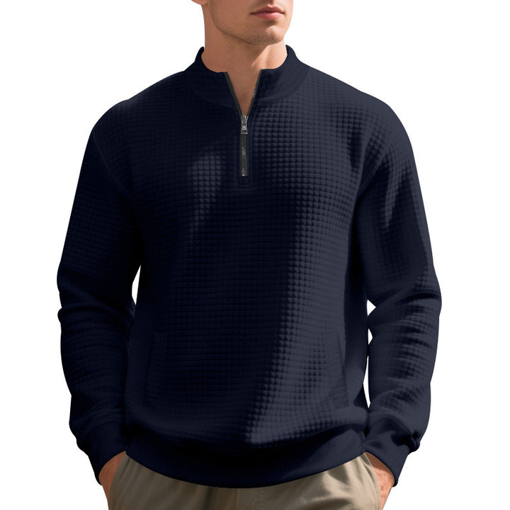 Functional fleece sweater for men with half-zip and side pockets Lune London