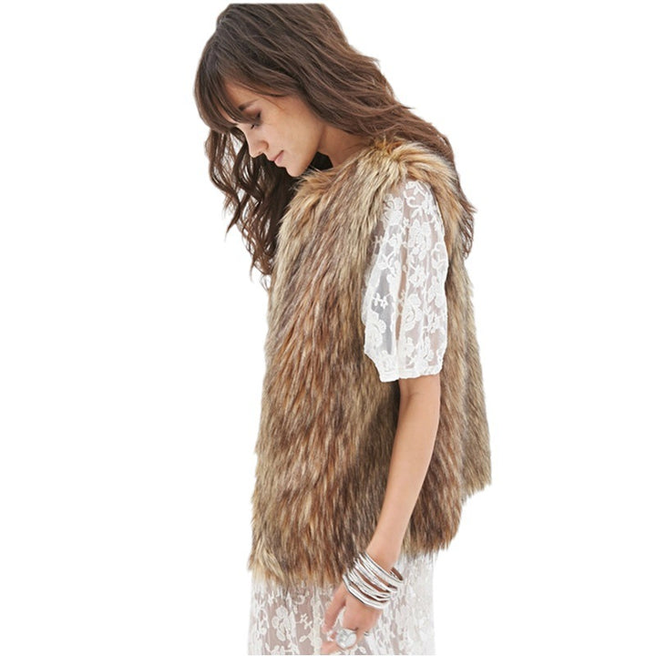 Ladies Soft Faux Fur Gilet with Open Cut and Soft Inner Lining Lune London