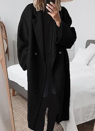 Ladies Oversized Wool Coat with Classic Lapels Lune London